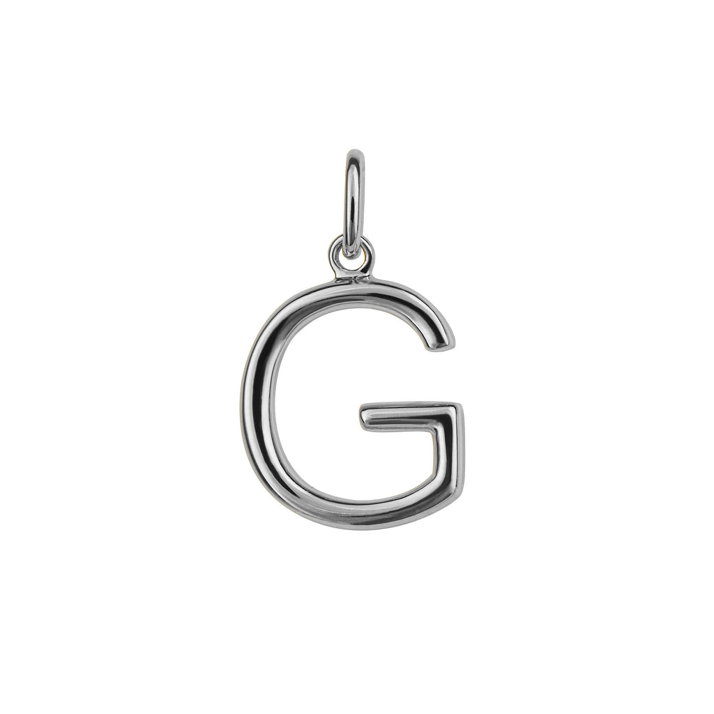 Initial Pendant – Recycled Sterling Silver Modern Tubular Charm