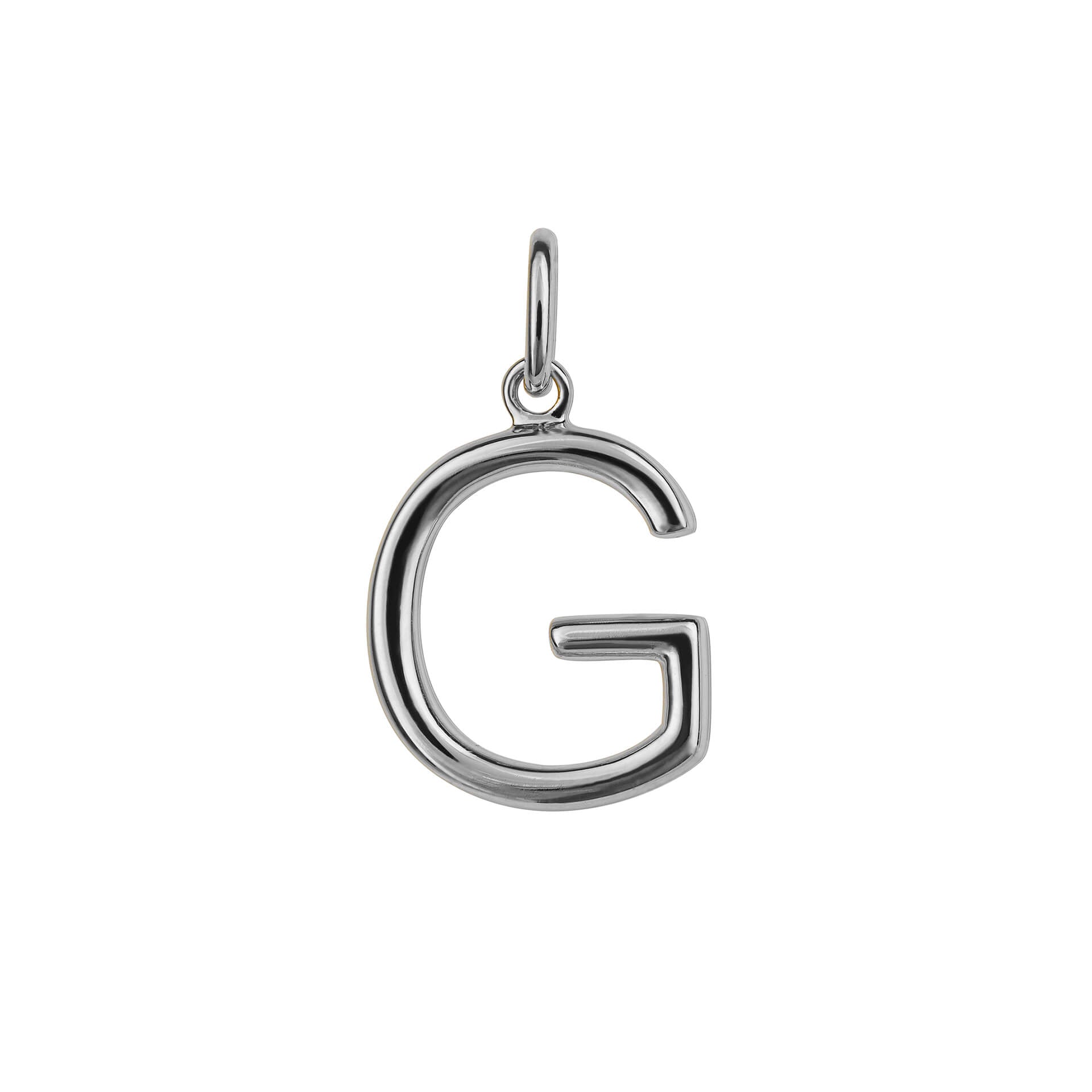 Initial Pendant – Recycled Sterling Silver Modern Tubular Charm
