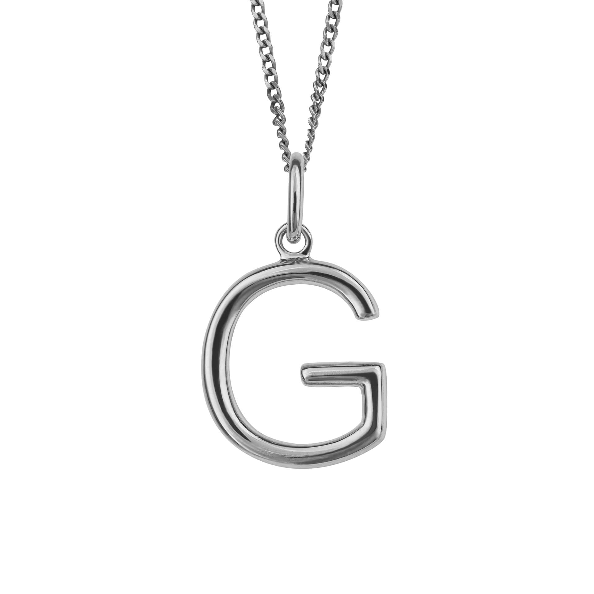Initial Pendant – Recycled Sterling Silver Modern Tubular Charm