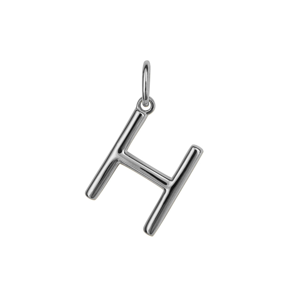 Initial Pendant – Recycled Sterling Silver Modern Tubular Charm