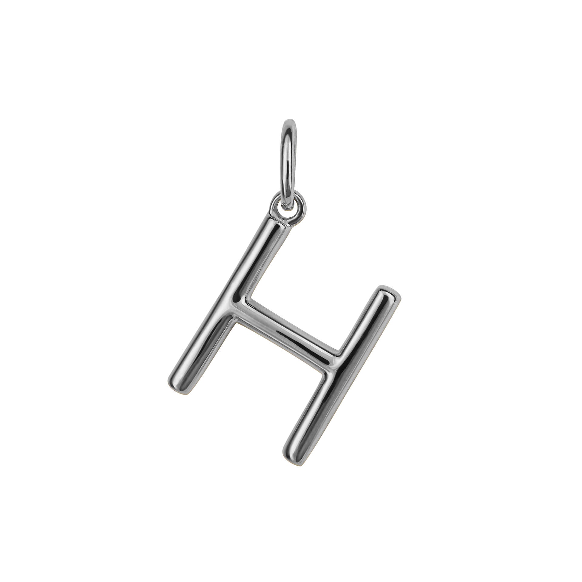 Initial Pendant – Recycled Sterling Silver Modern Tubular Charm