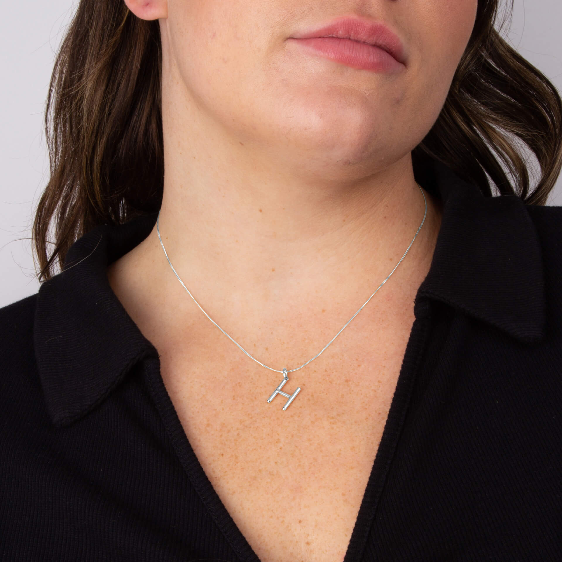 Initial Pendant – Recycled Sterling Silver Modern Tubular Charm
