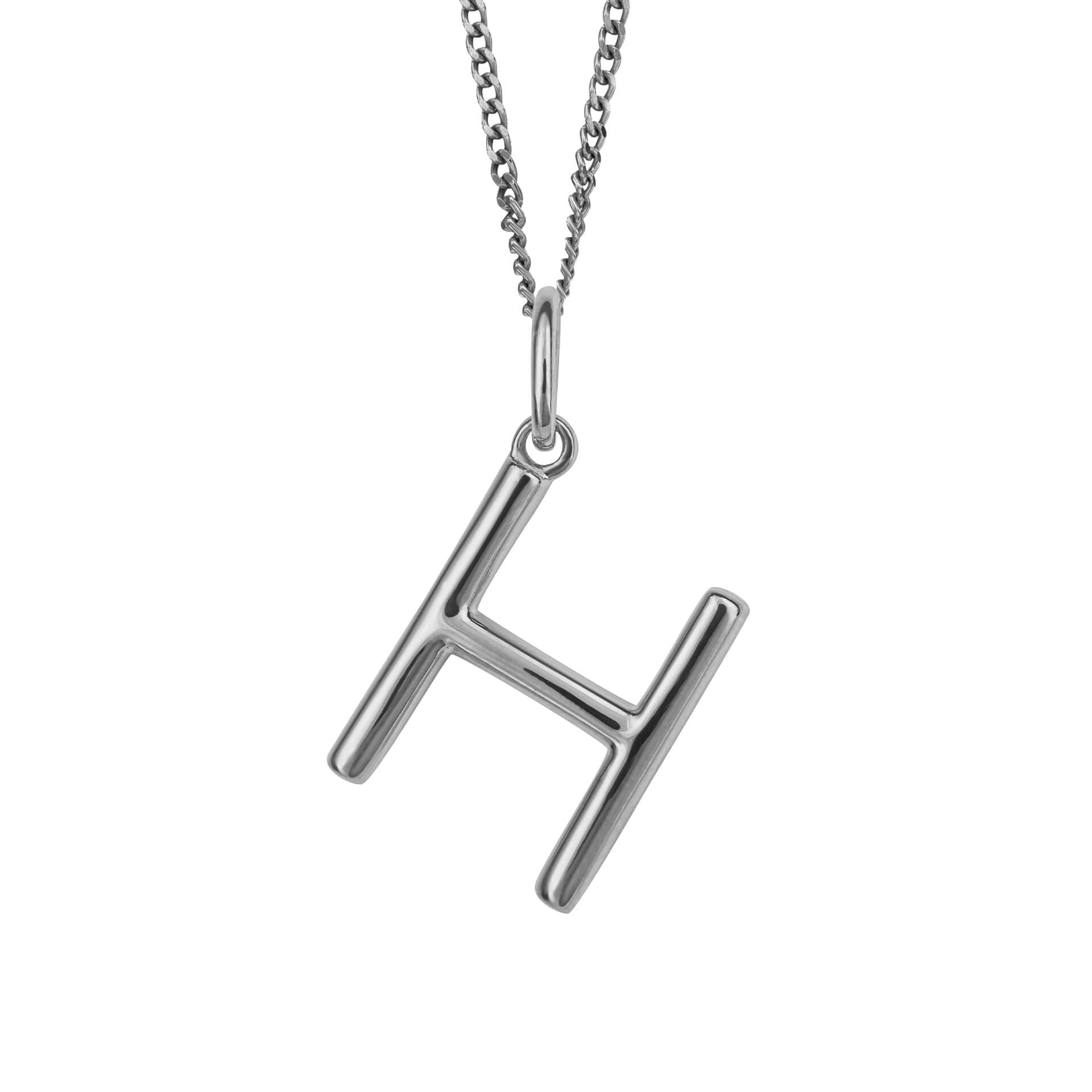 Initial Pendant – Recycled Sterling Silver Modern Tubular Charm