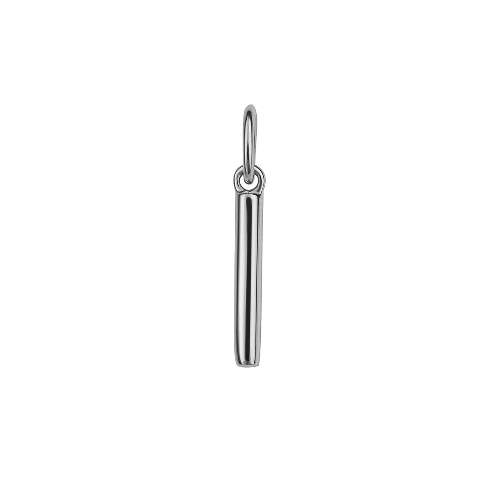 Initial Pendant – Recycled Sterling Silver Modern Tubular Charm