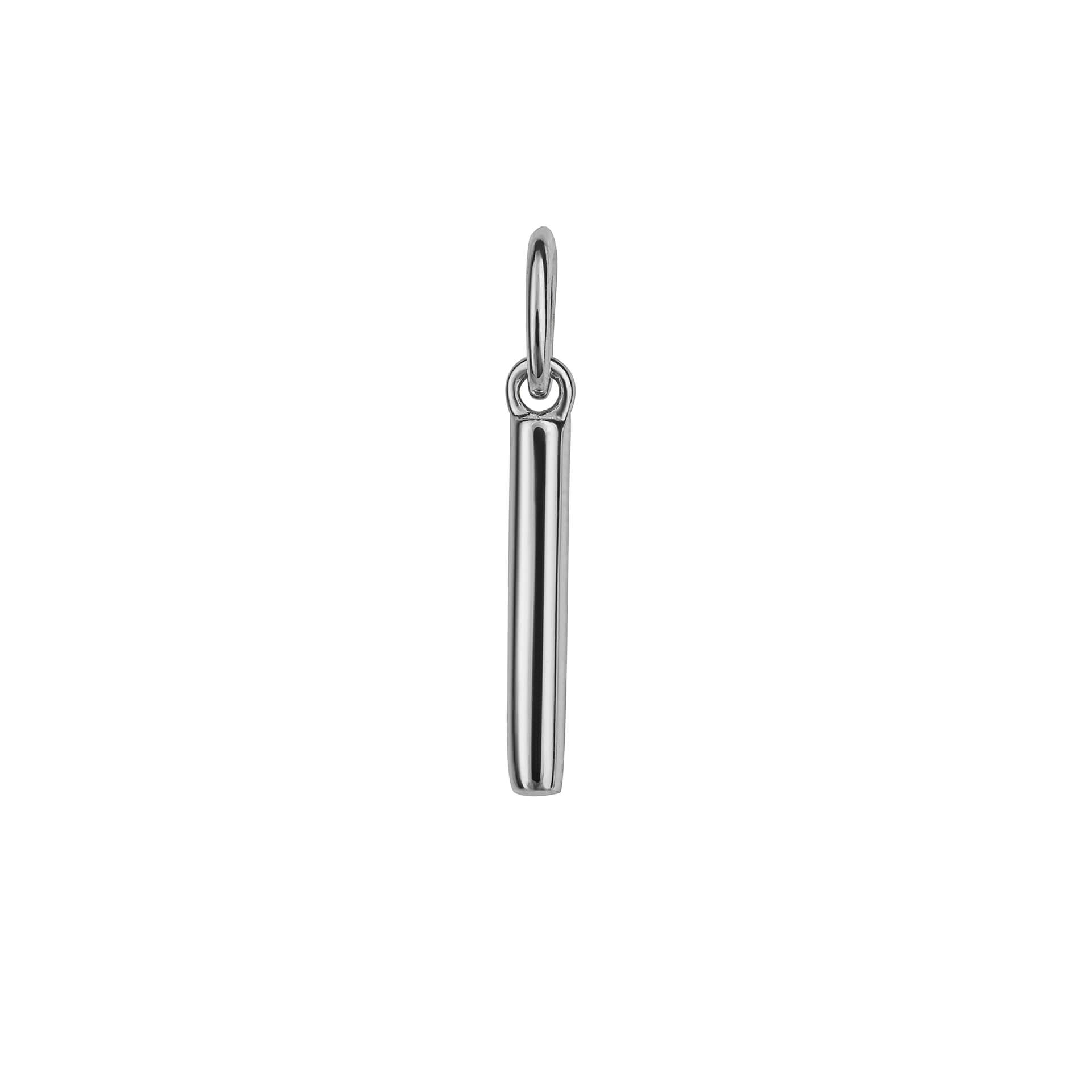 Initial Pendant – Recycled Sterling Silver Modern Tubular Charm