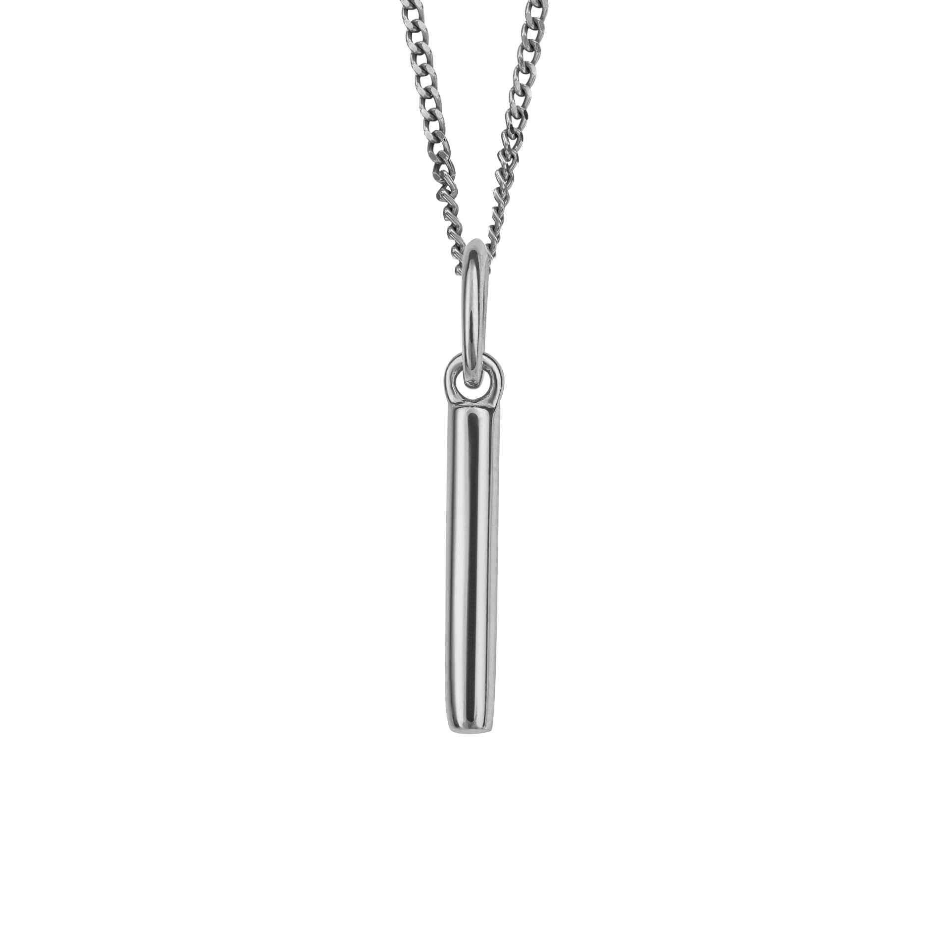 Initial Pendant – Recycled Sterling Silver Modern Tubular Charm