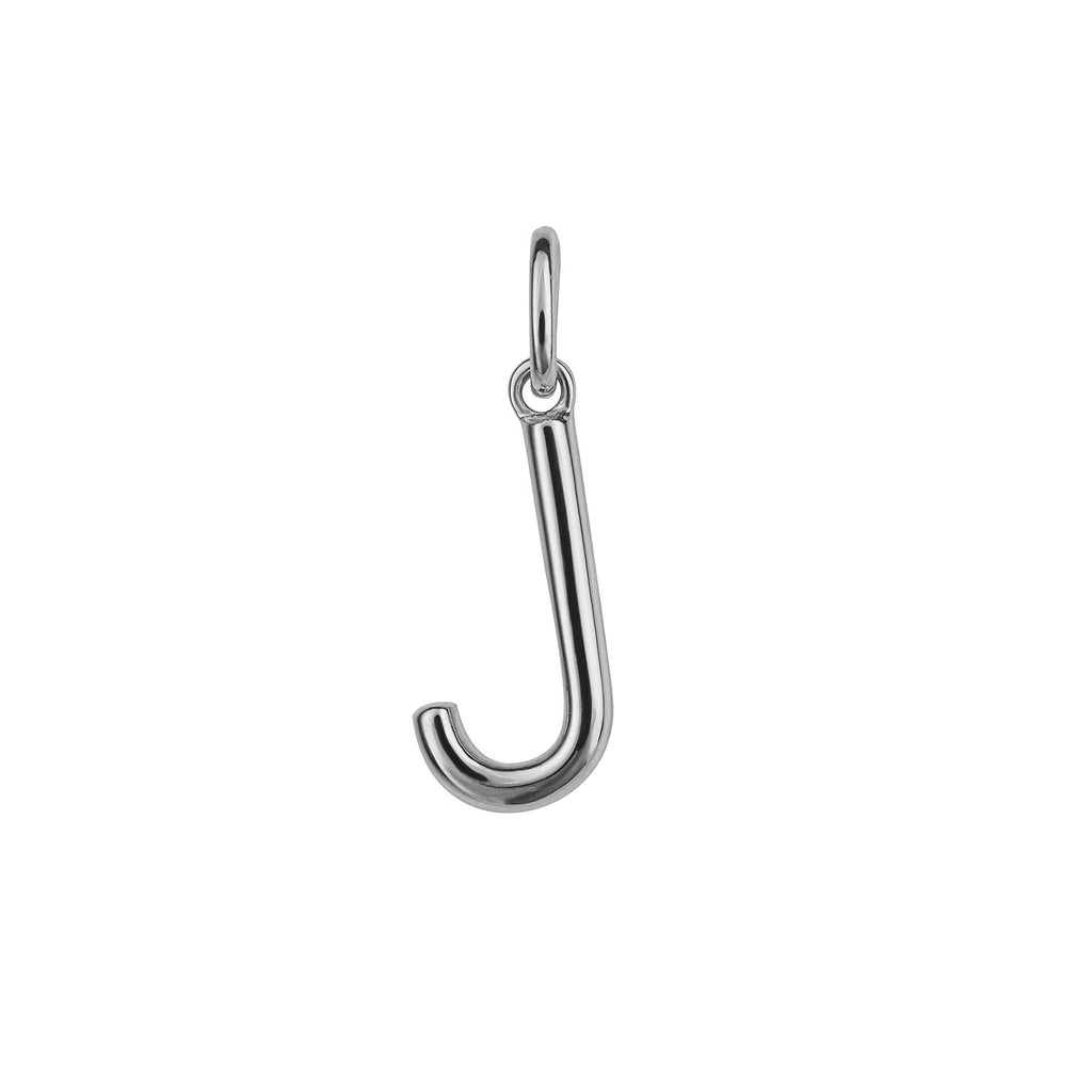 Initial Pendant – Recycled Sterling Silver Modern Tubular Charm