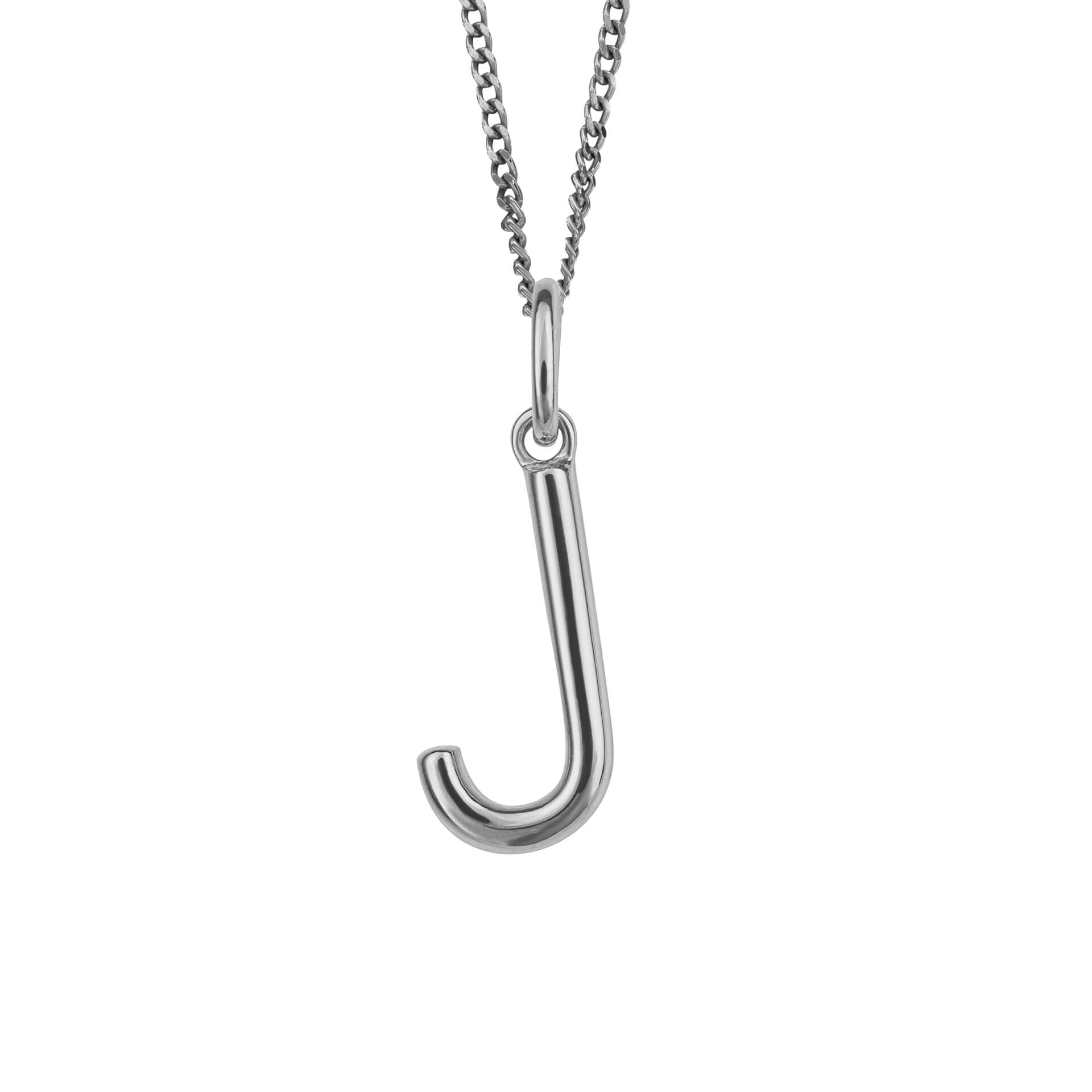 Initial Pendant – Recycled Sterling Silver Modern Tubular Charm
