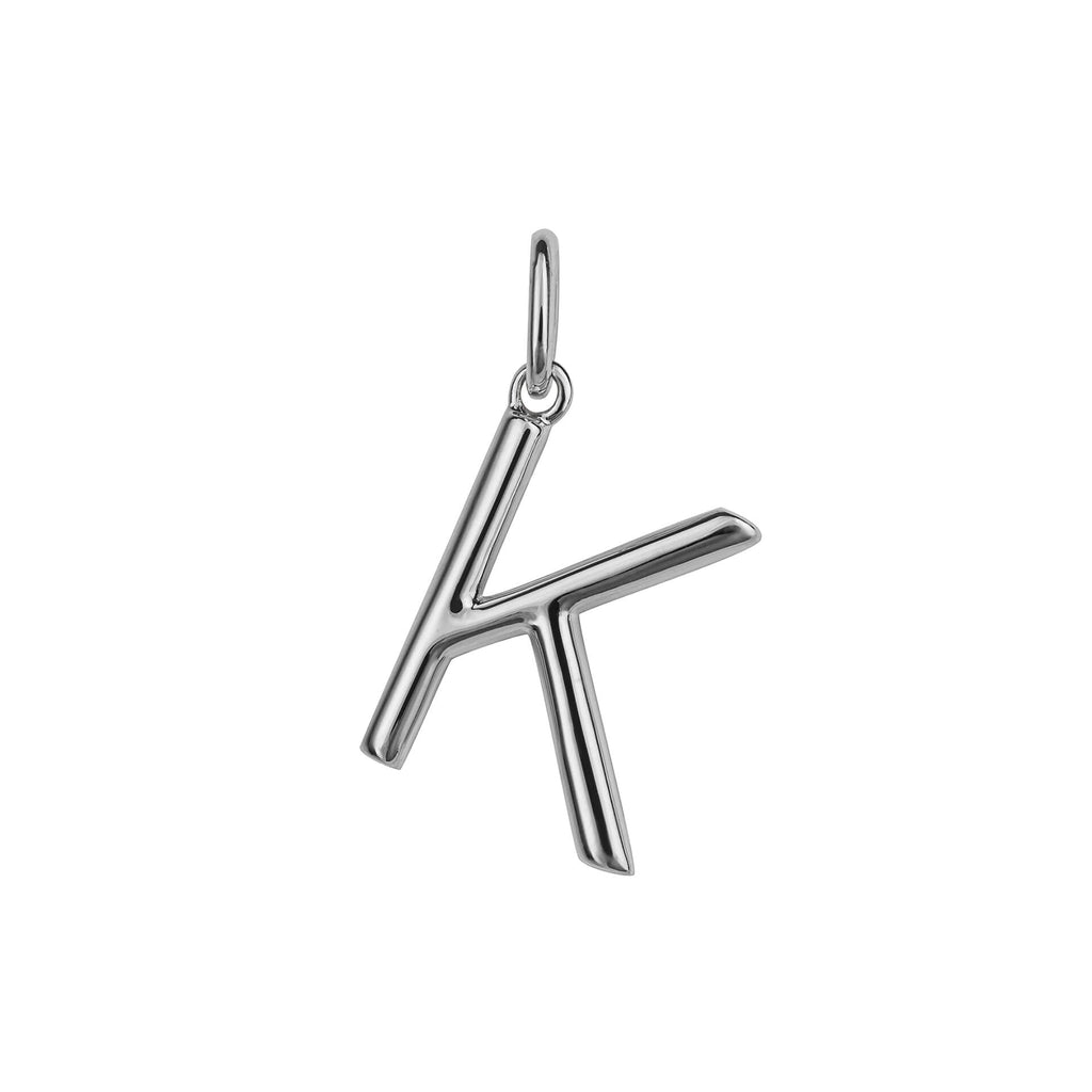 Initial Pendant – Recycled Sterling Silver Modern Tubular Charm