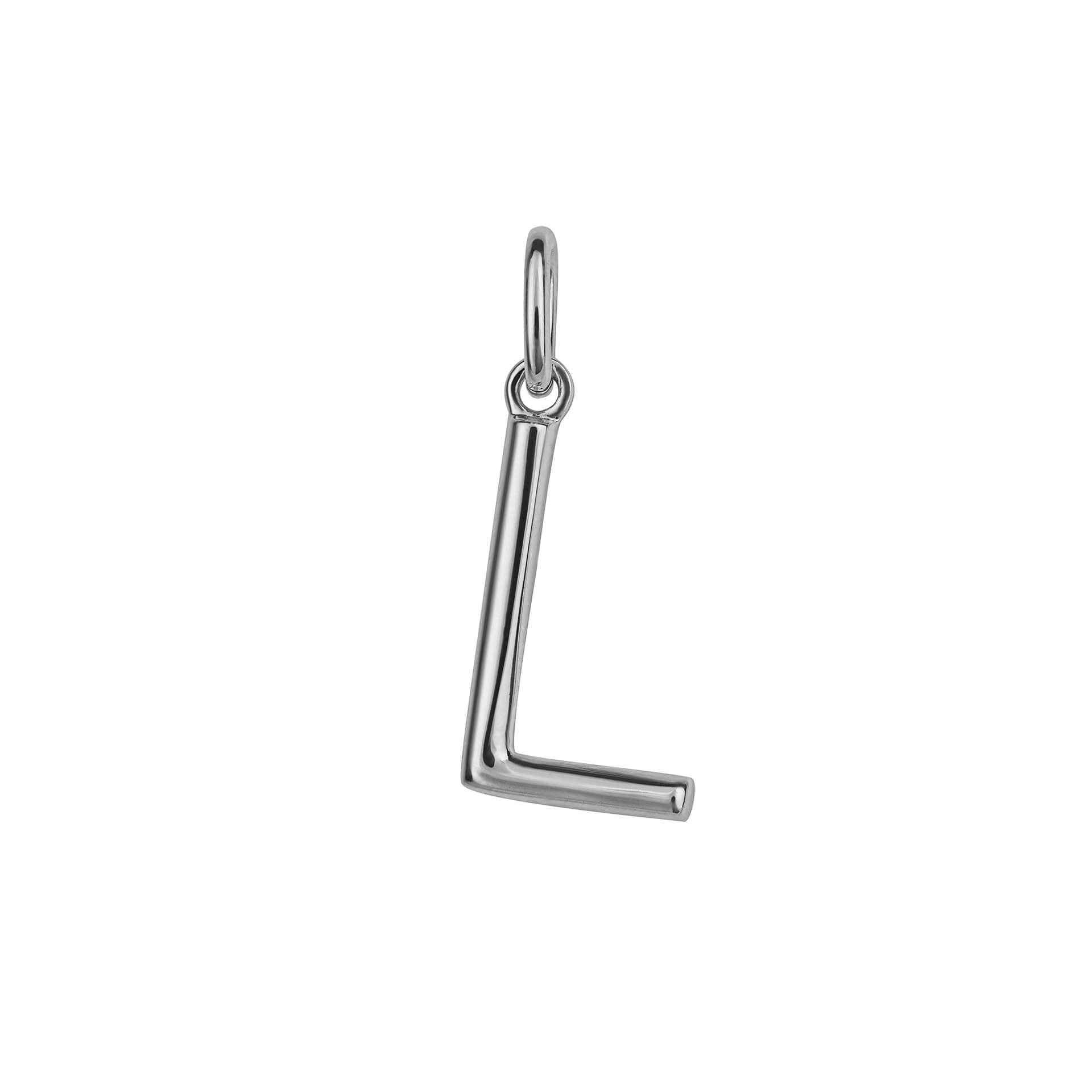 Initial Pendant – Recycled Sterling Silver Modern Tubular Charm
