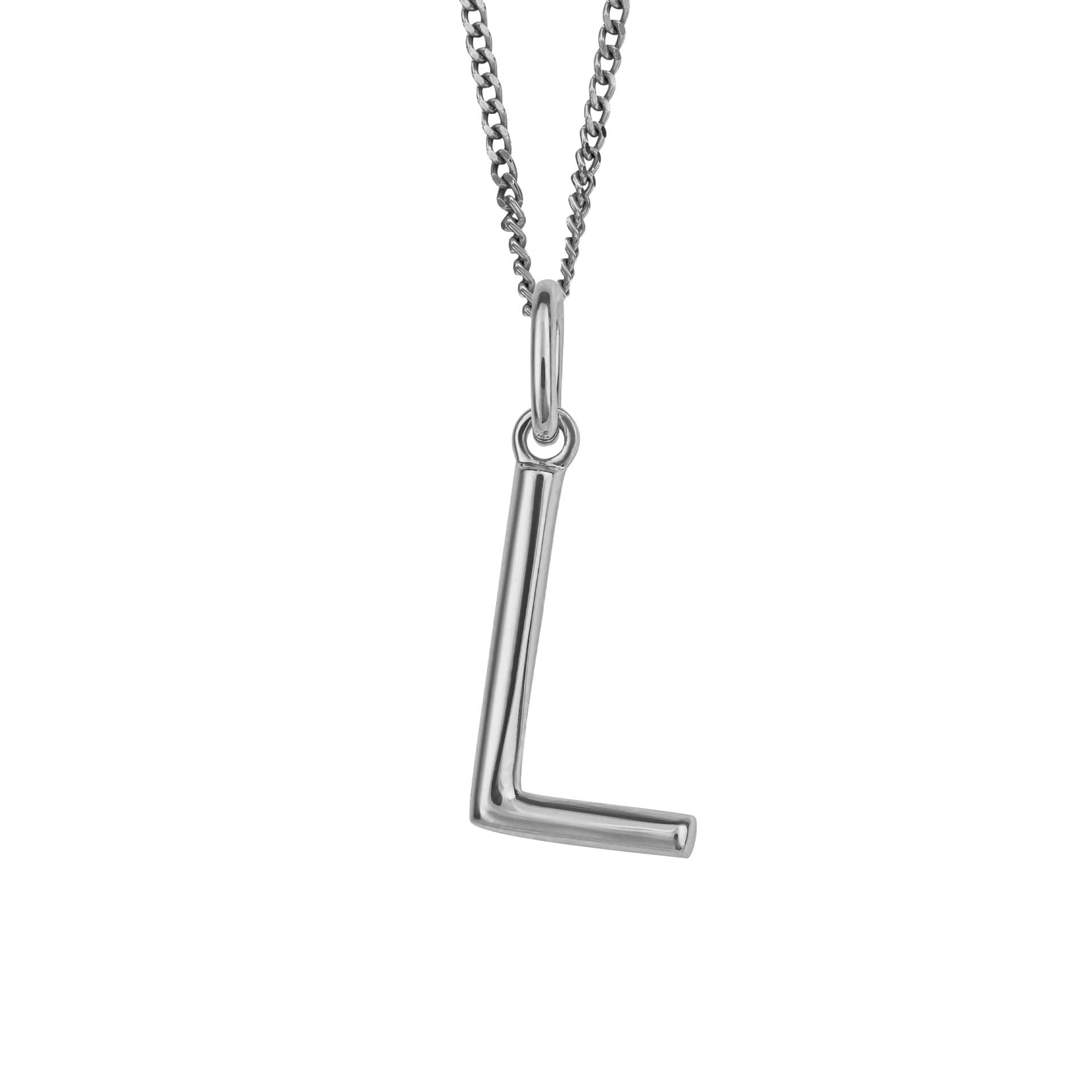 Initial Pendant – Recycled Sterling Silver Modern Tubular Charm