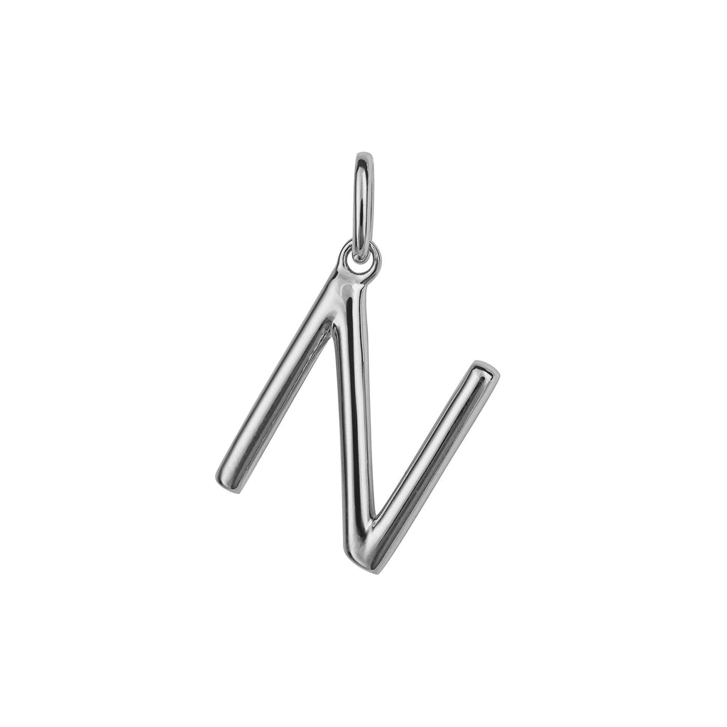Initial Pendant – Recycled Sterling Silver Modern Tubular Charm