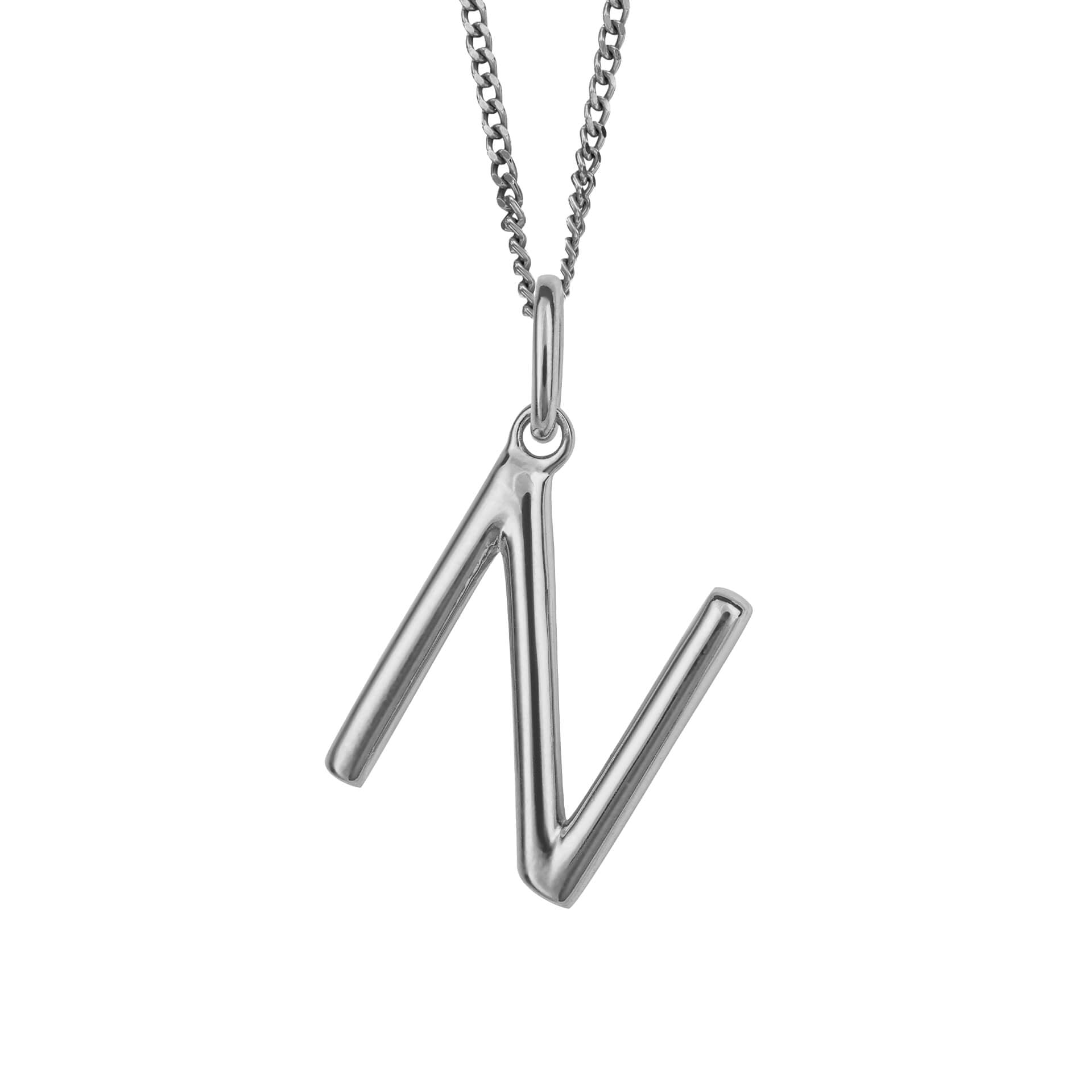Initial Pendant – Recycled Sterling Silver Modern Tubular Charm