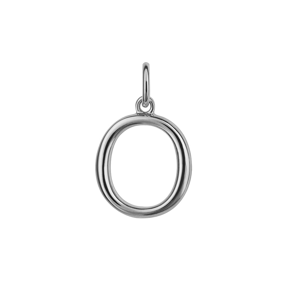 Initial Pendant – Recycled Sterling Silver Modern Tubular Charm