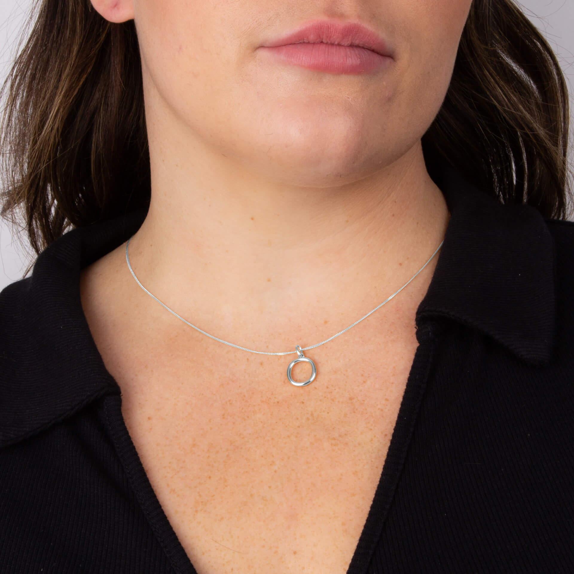 Initial Pendant – Recycled Sterling Silver Modern Tubular Charm