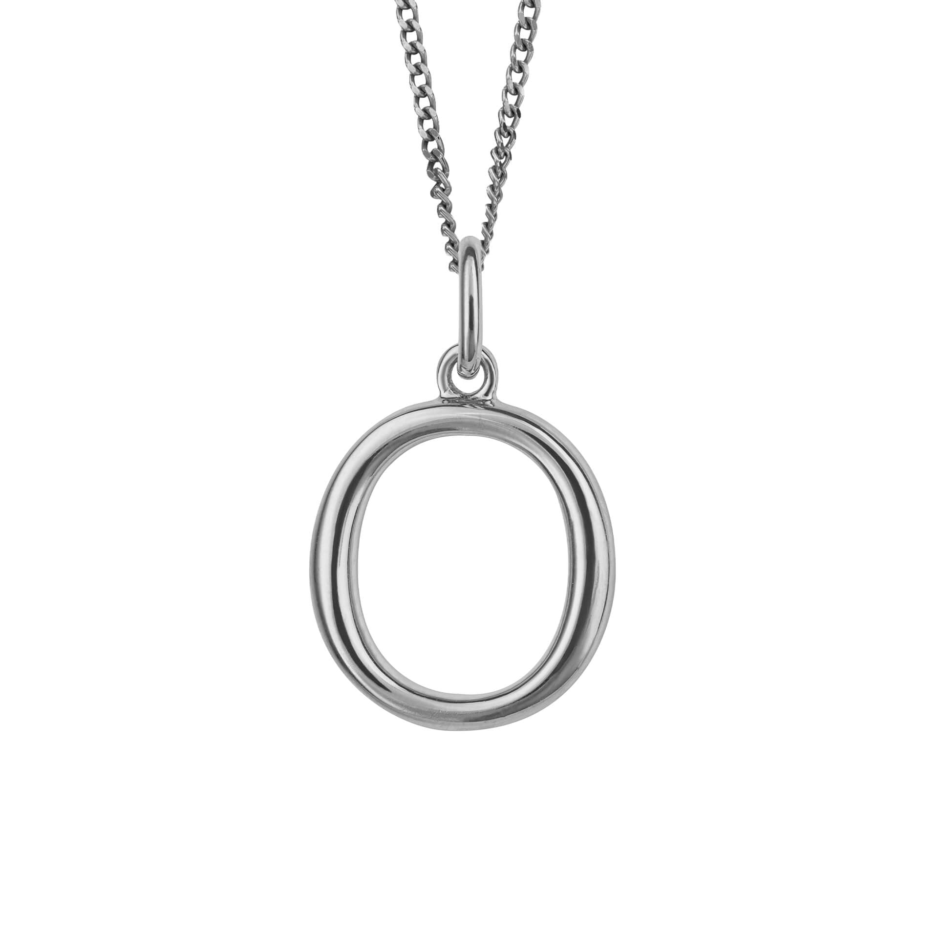 Initial Pendant – Recycled Sterling Silver Modern Tubular Charm