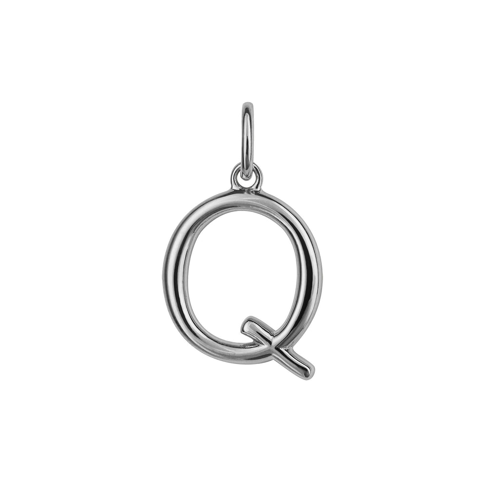 Initial Pendant – Recycled Sterling Silver Modern Tubular Charm