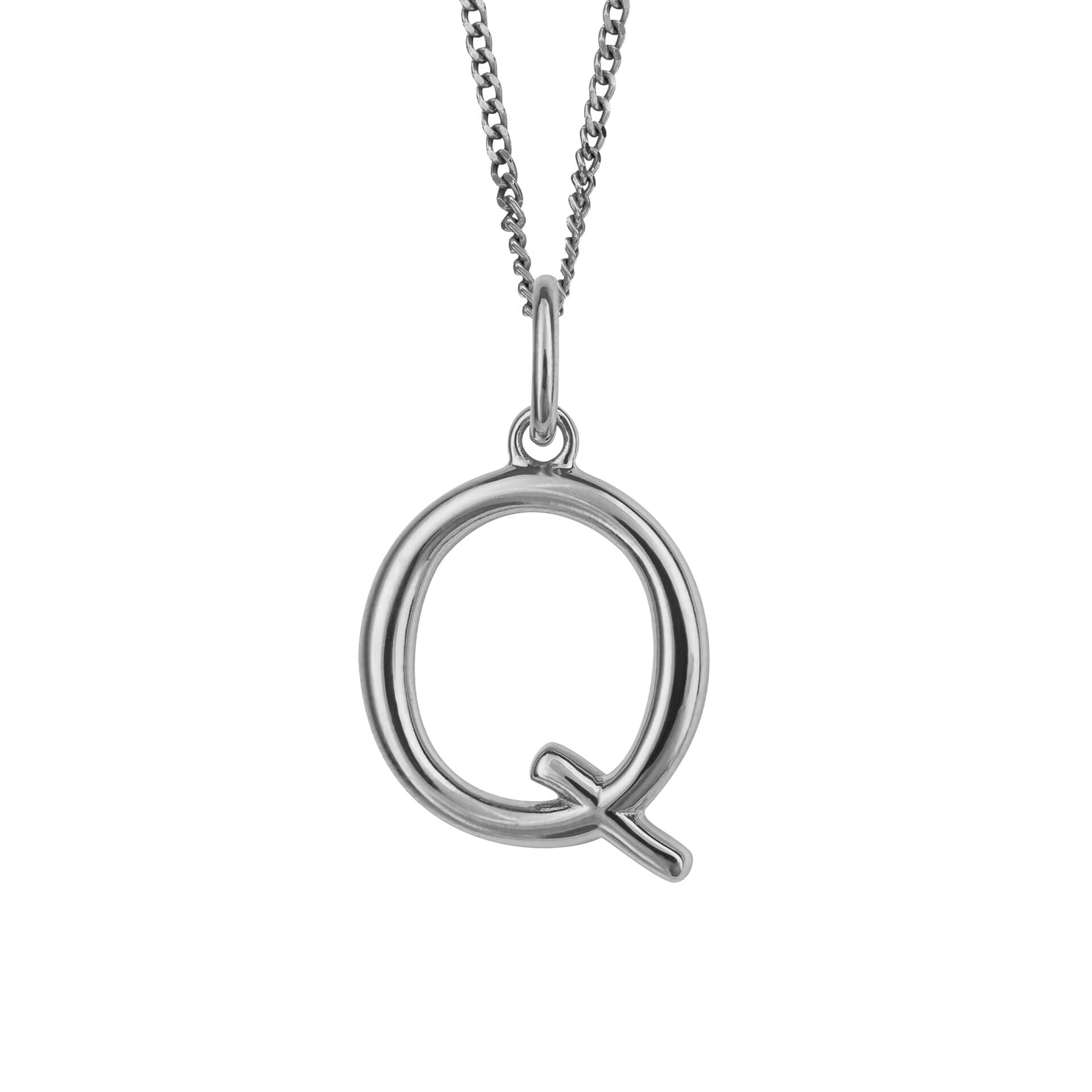 Initial Pendant – Recycled Sterling Silver Modern Tubular Charm
