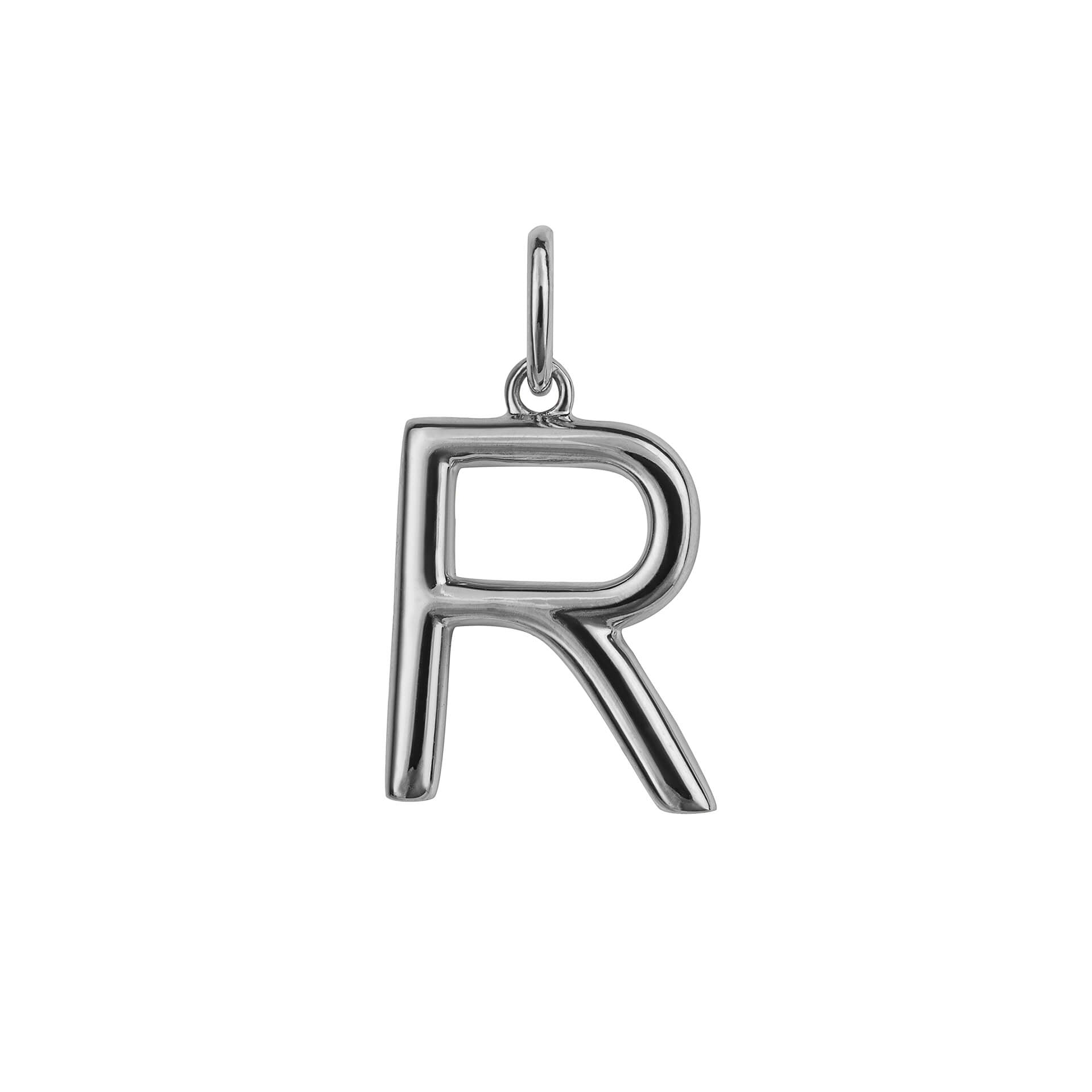 Initial Pendant – Recycled Sterling Silver Modern Tubular Charm