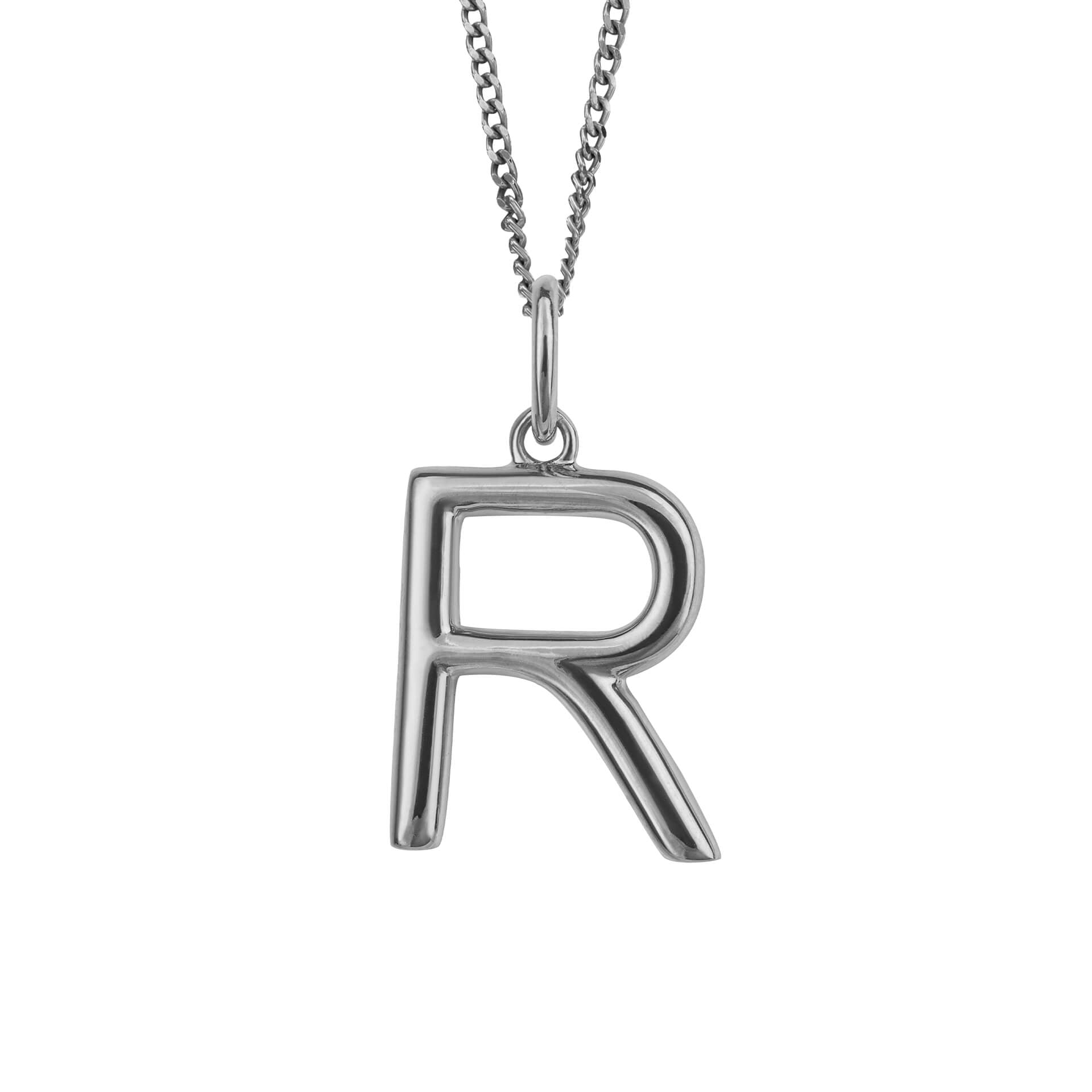 Initial Pendant – Recycled Sterling Silver Modern Tubular Charm