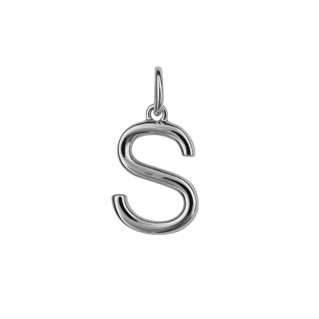 Initial Pendant – Recycled Sterling Silver Modern Tubular Charm