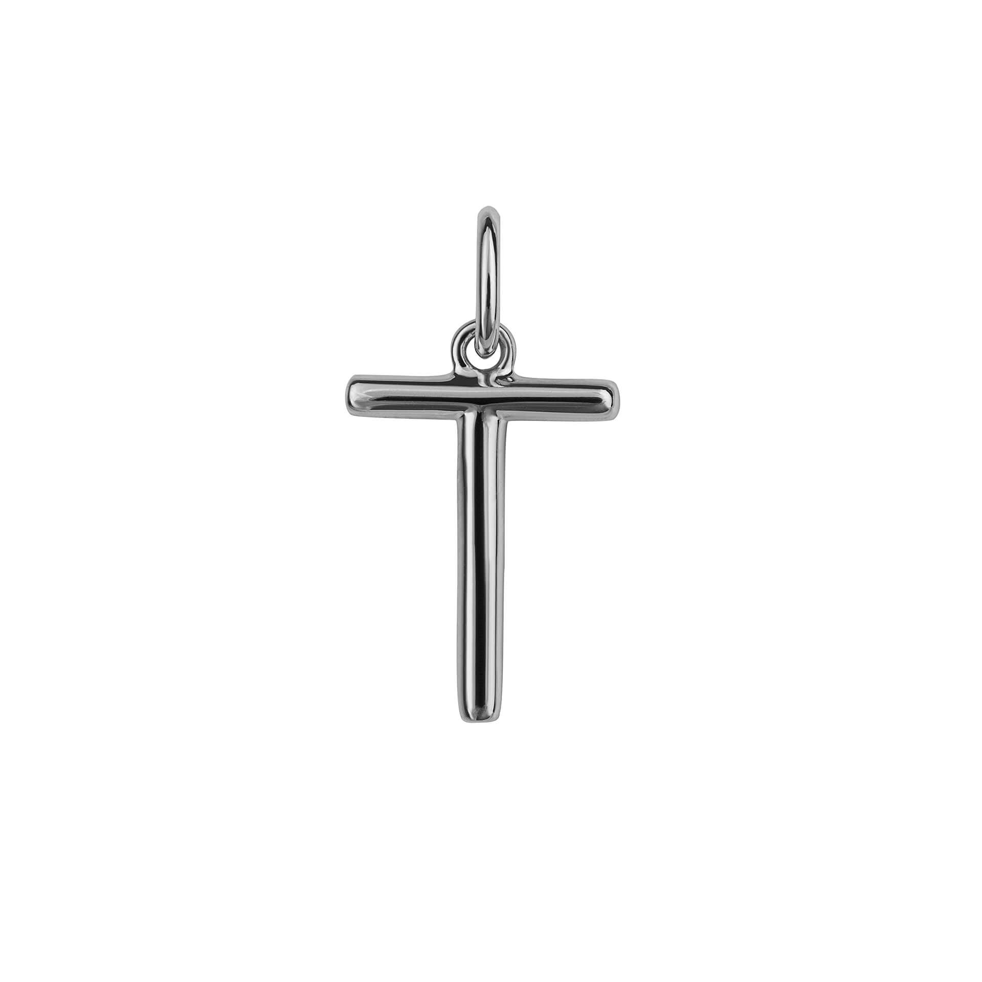 Initial Pendant – Recycled Sterling Silver Modern Tubular Charm