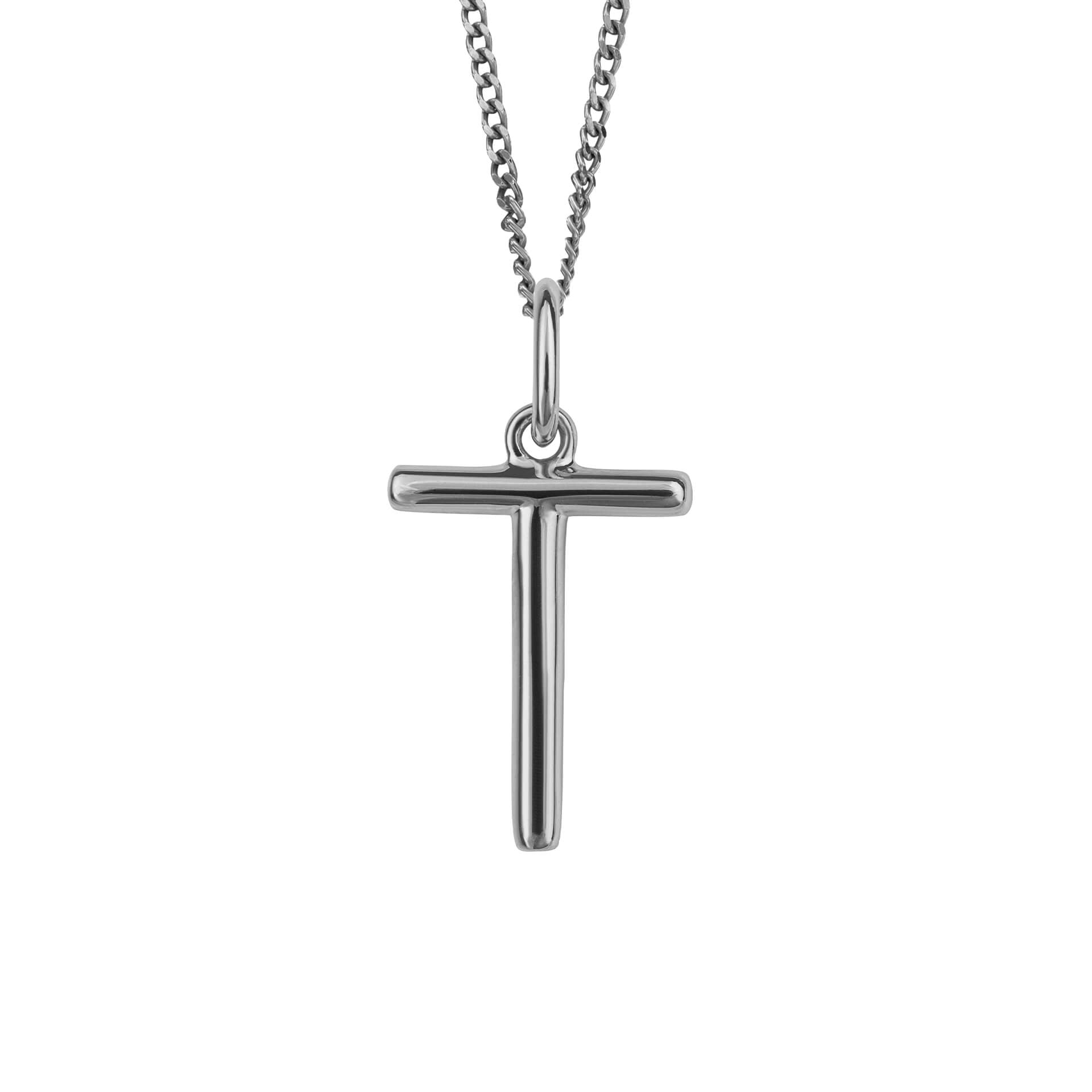 Initial Pendant – Recycled Sterling Silver Modern Tubular Charm