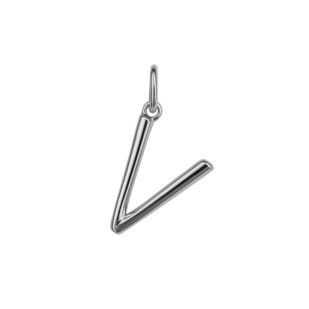Initial Pendant – Recycled Sterling Silver Modern Tubular Charm