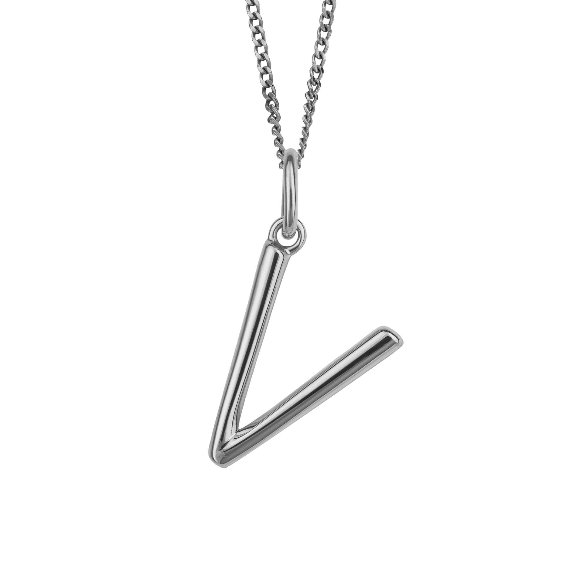 Initial Pendant – Recycled Sterling Silver Modern Tubular Charm
