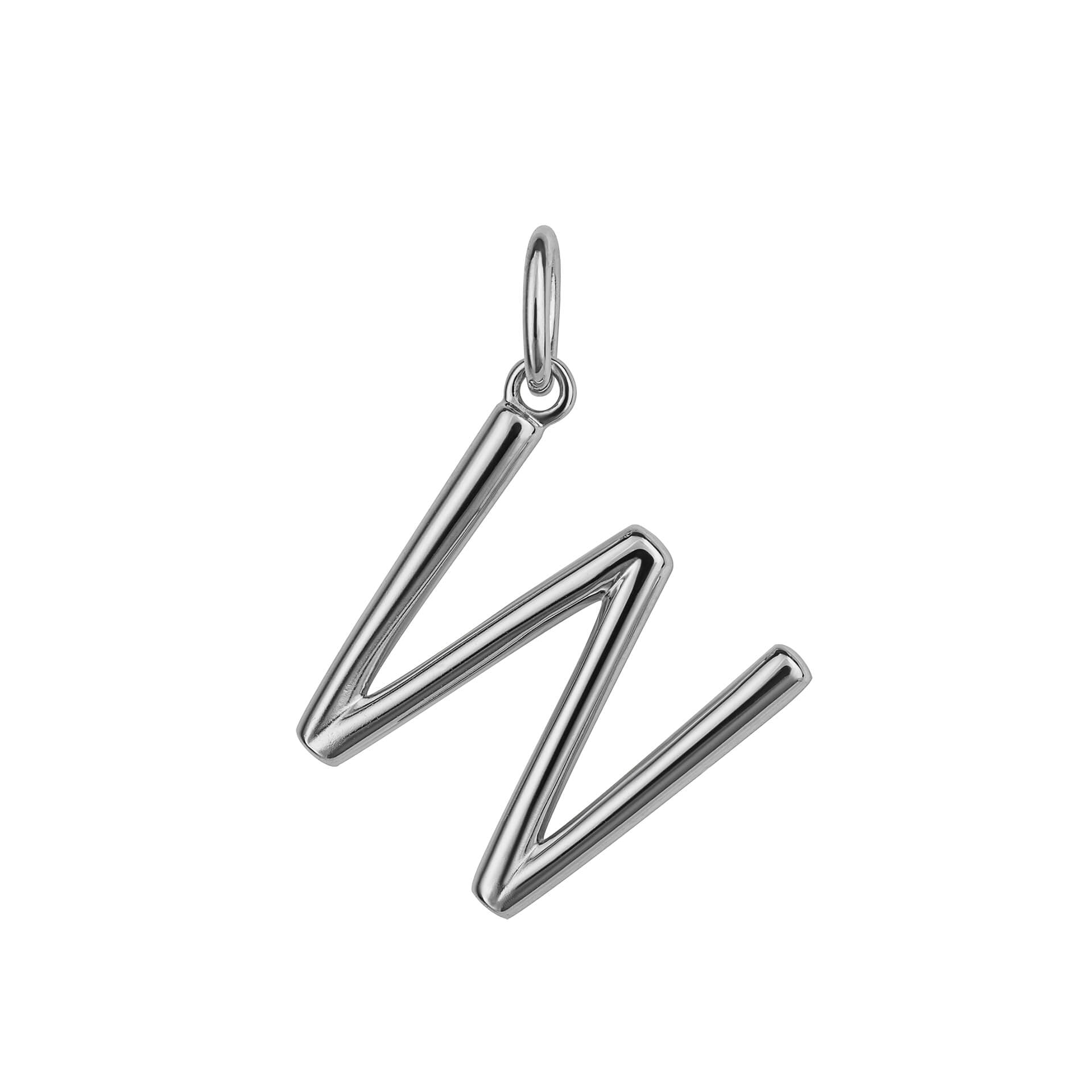 Initial Pendant – Recycled Sterling Silver Modern Tubular Charm