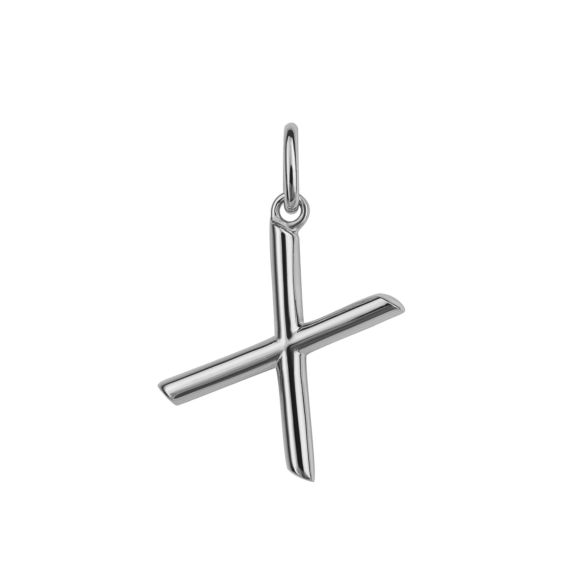 Initial Pendant – Recycled Sterling Silver Modern Tubular Charm