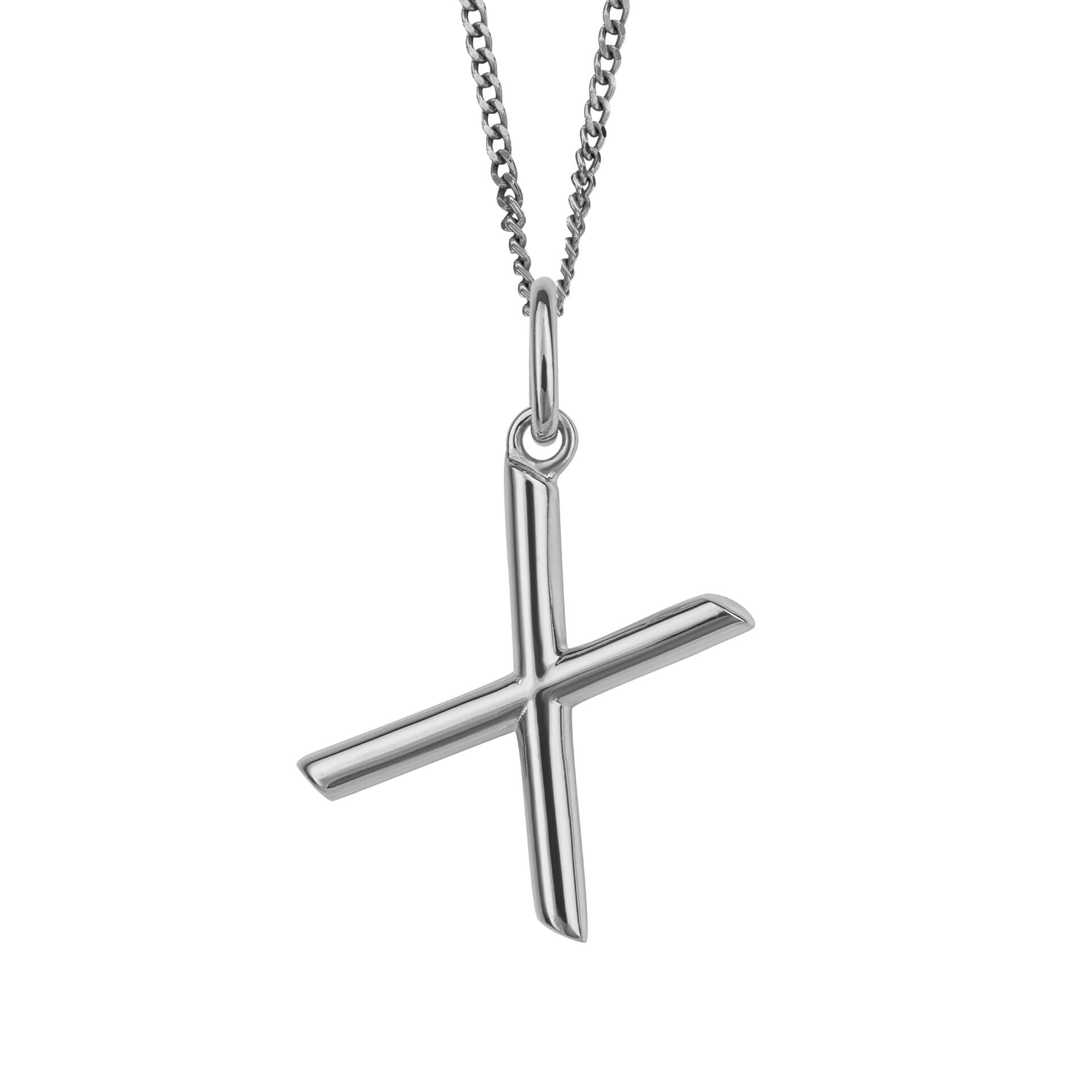 Initial Pendant – Recycled Sterling Silver Modern Tubular Charm