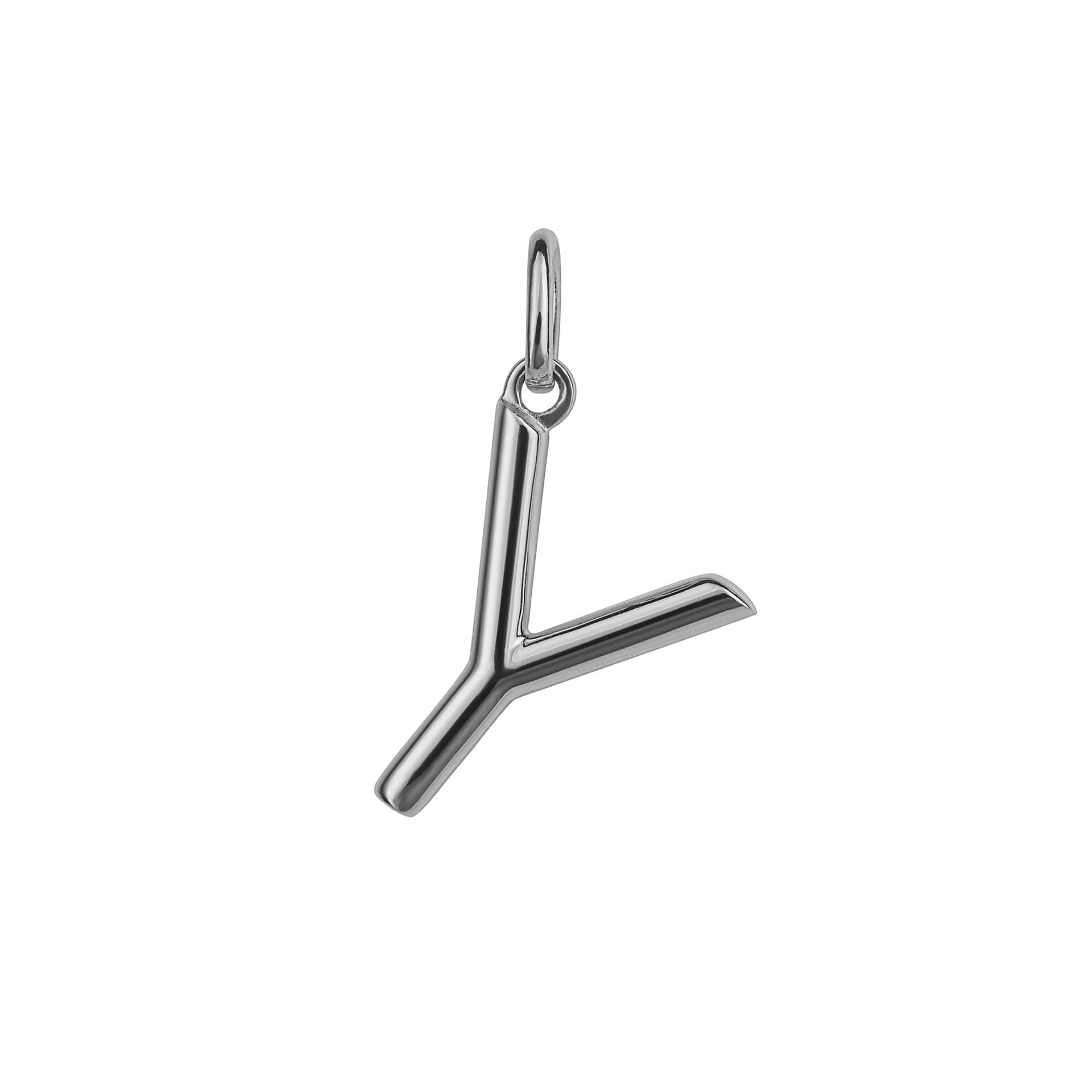 Initial Pendant – Recycled Sterling Silver Modern Tubular Charm