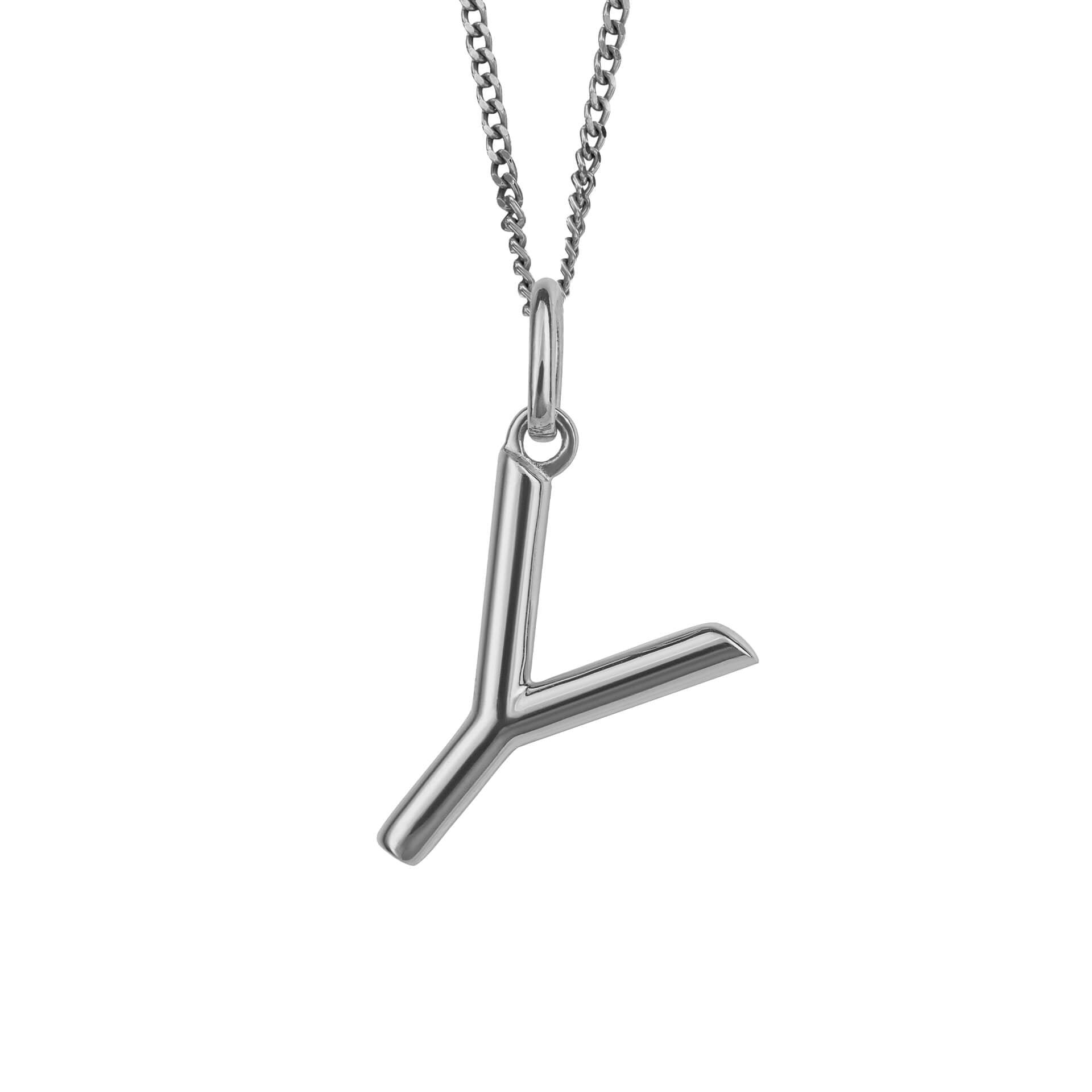 Initial Pendant – Recycled Sterling Silver Modern Tubular Charm