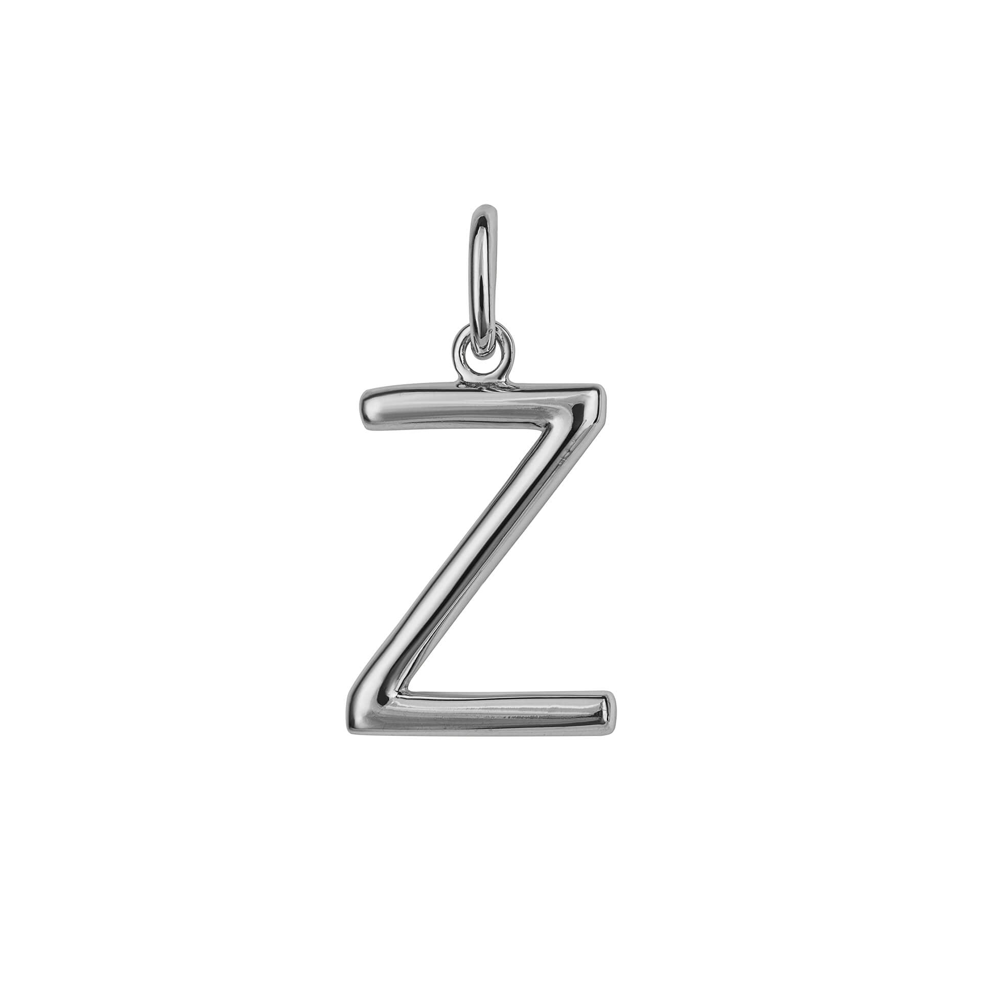 Initial Pendant – Recycled Sterling Silver Modern Tubular Charm