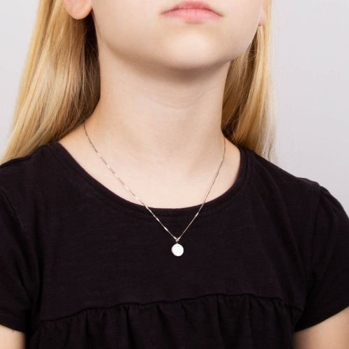 D For Diamond Round Stippled Edge Pendant