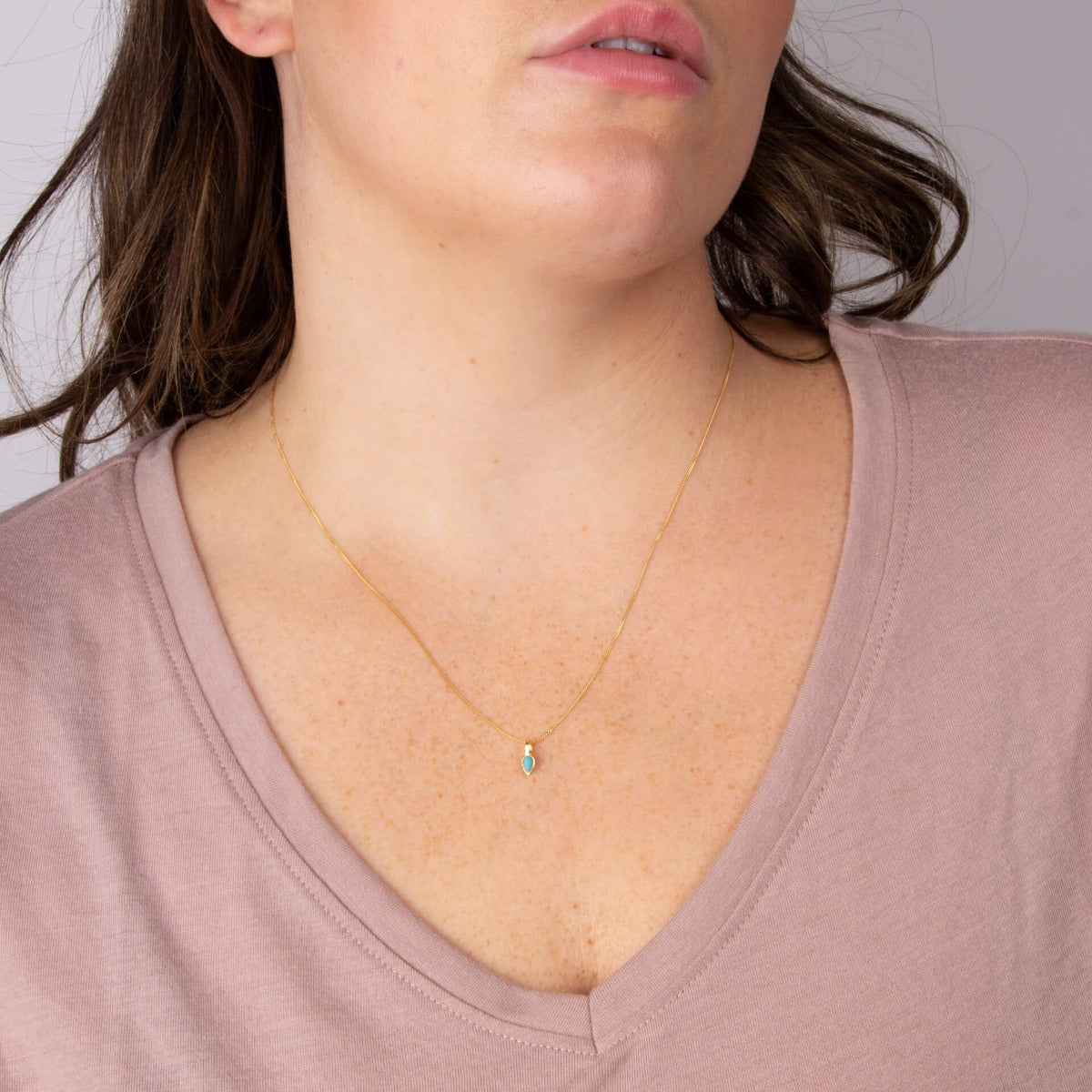 Gecko Jewellery Semi-Precious Birthstone Pendant in Sterling Silver
