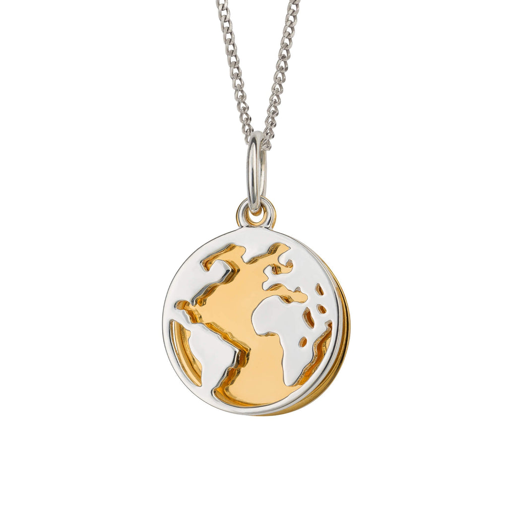 Gecko Jewellery World Pendant – Recycled Silver & Yellow Gold Disc
