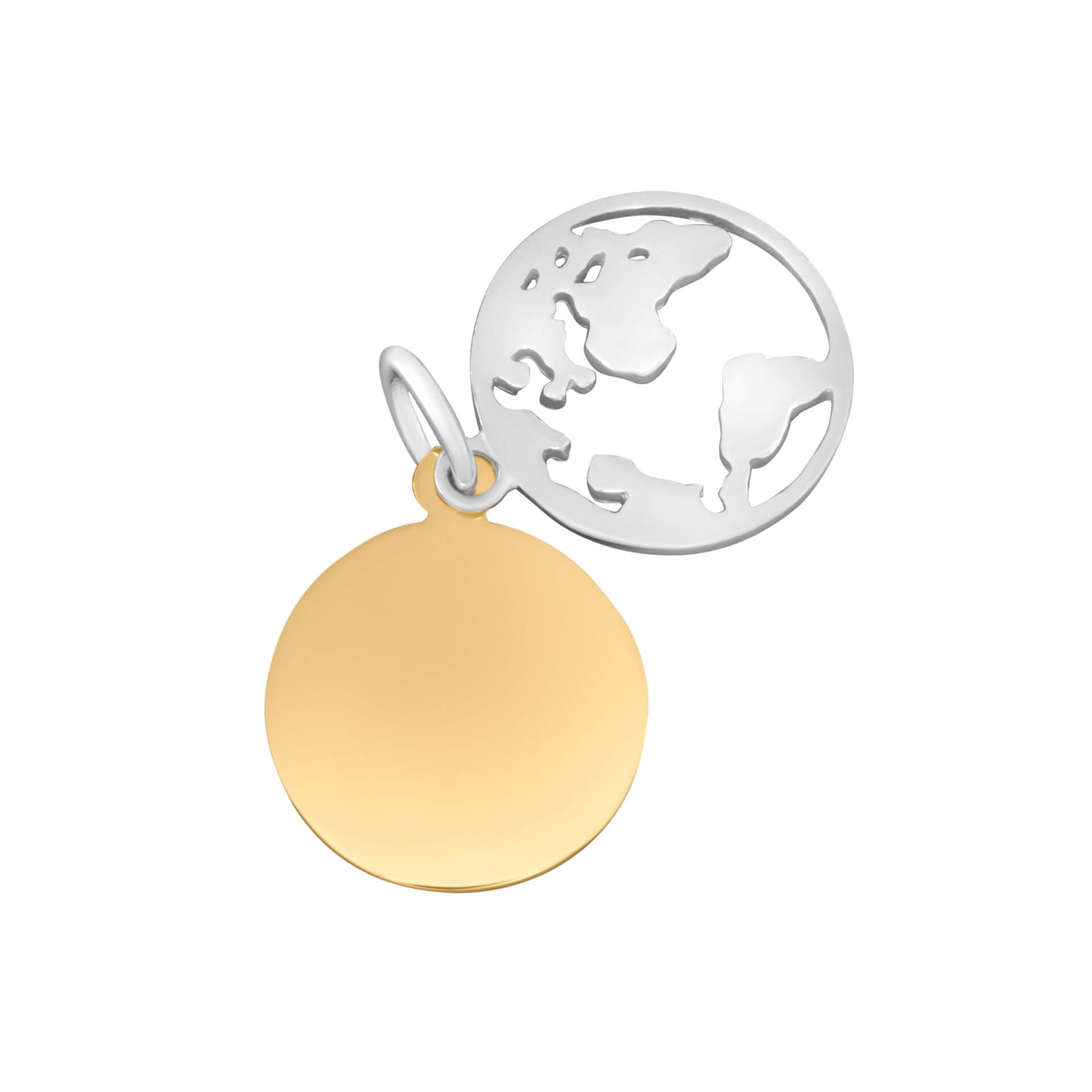 Gecko Jewellery World Pendant – Recycled Silver & Yellow Gold Disc