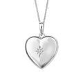 Gecko Jewellery Starburst Heart Locket Pendant in Recycled Silver
