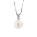 Gecko Jewellery White Pearl & Pave Cubic Zirconia Sterling Silver Pendant