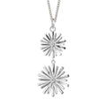 Gecko Jewellery Double Flower Drop Pendant in Recycled Sterling Silver