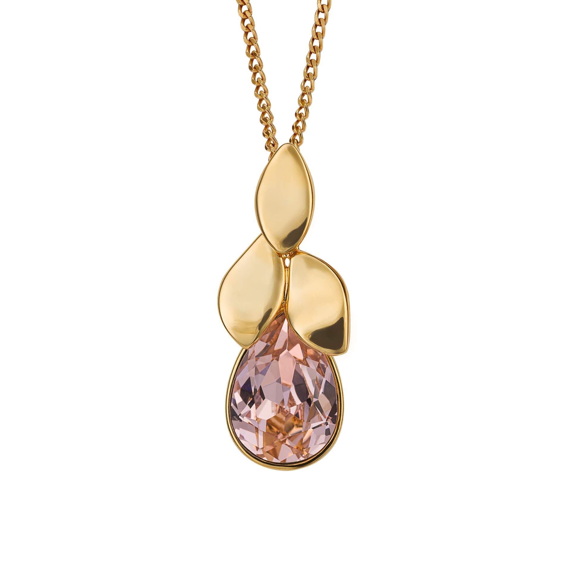 Gecko Jewellery Petal Drop Pendant – Recycled Sterling Silver Crystal