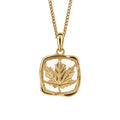 Gecko Jewellery Organic Square Leaf Pendant | Gold Plated Silver