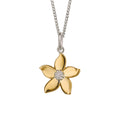 Gecko Jewellery Jasmine Flower Pendant – Recycled Silver & Yellow Gold