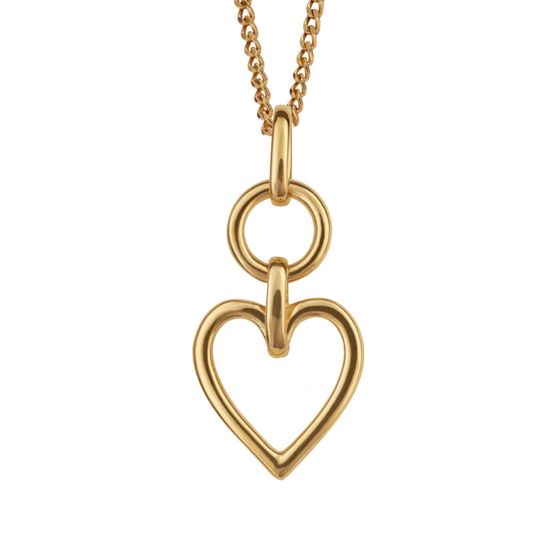 Gecko Jewellery Recycled Sterling Silver Open Heart Drop Pendant