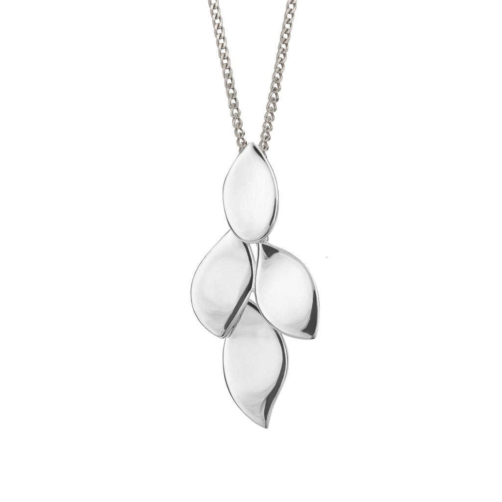 Gecko Jewellery Flowing Petals Drop Pendant – Recycled Sterling Silver