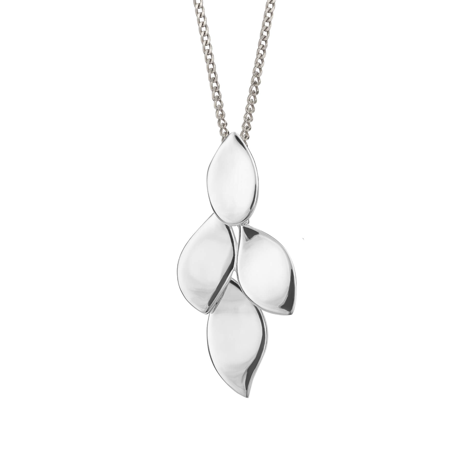 Gecko Jewellery Flowing Petals Drop Pendant – Recycled Sterling Silver