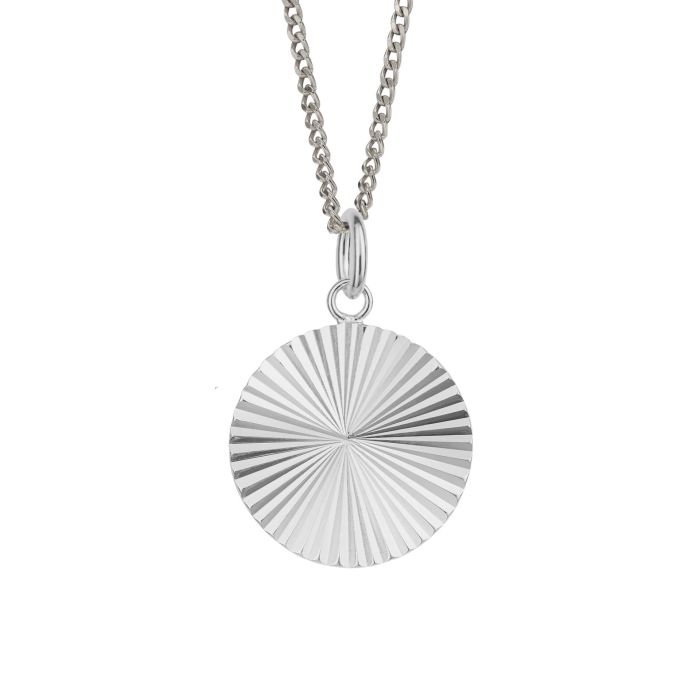 Gecko Jewellery Diamond Cut Disc Pendant | Recycled Sterling Silver
