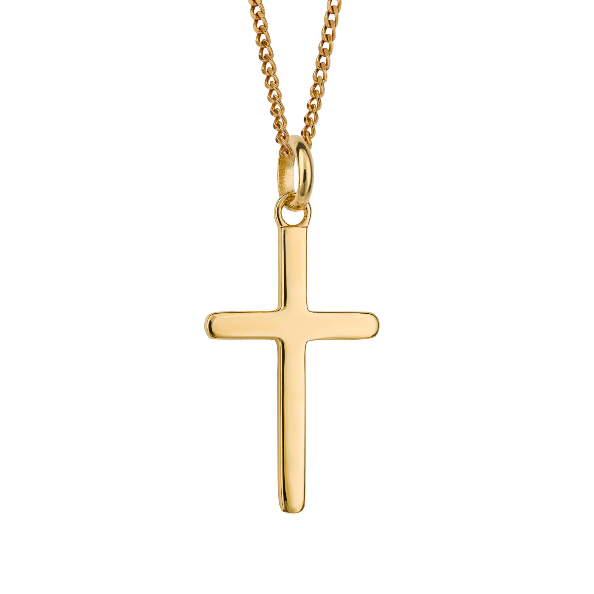 Gecko Jewellery Plain Cross Pendant | Sterling Silver Minimalist Charm